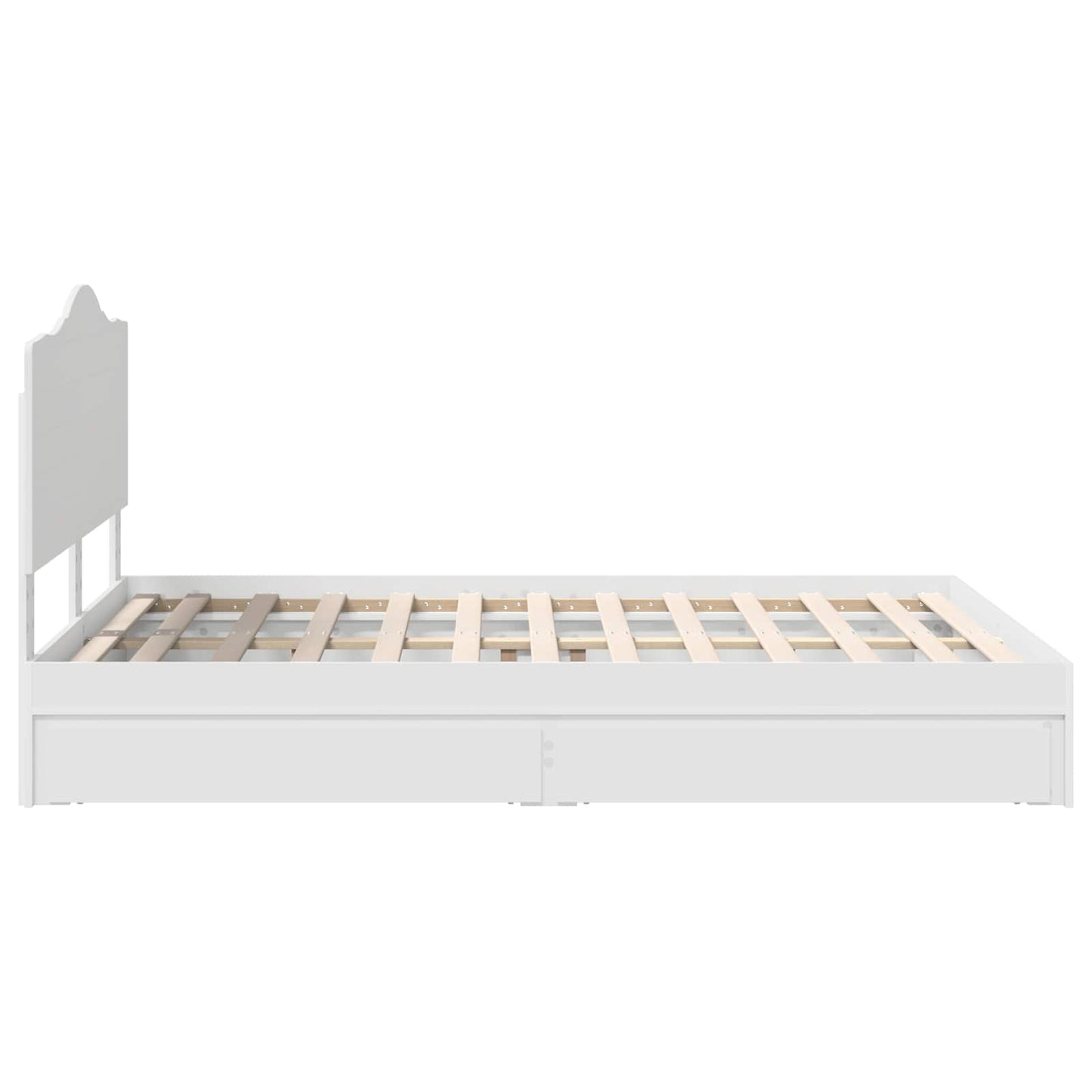 Storage Bed with Headboard White 140 x 190 cm Engineered Wood
