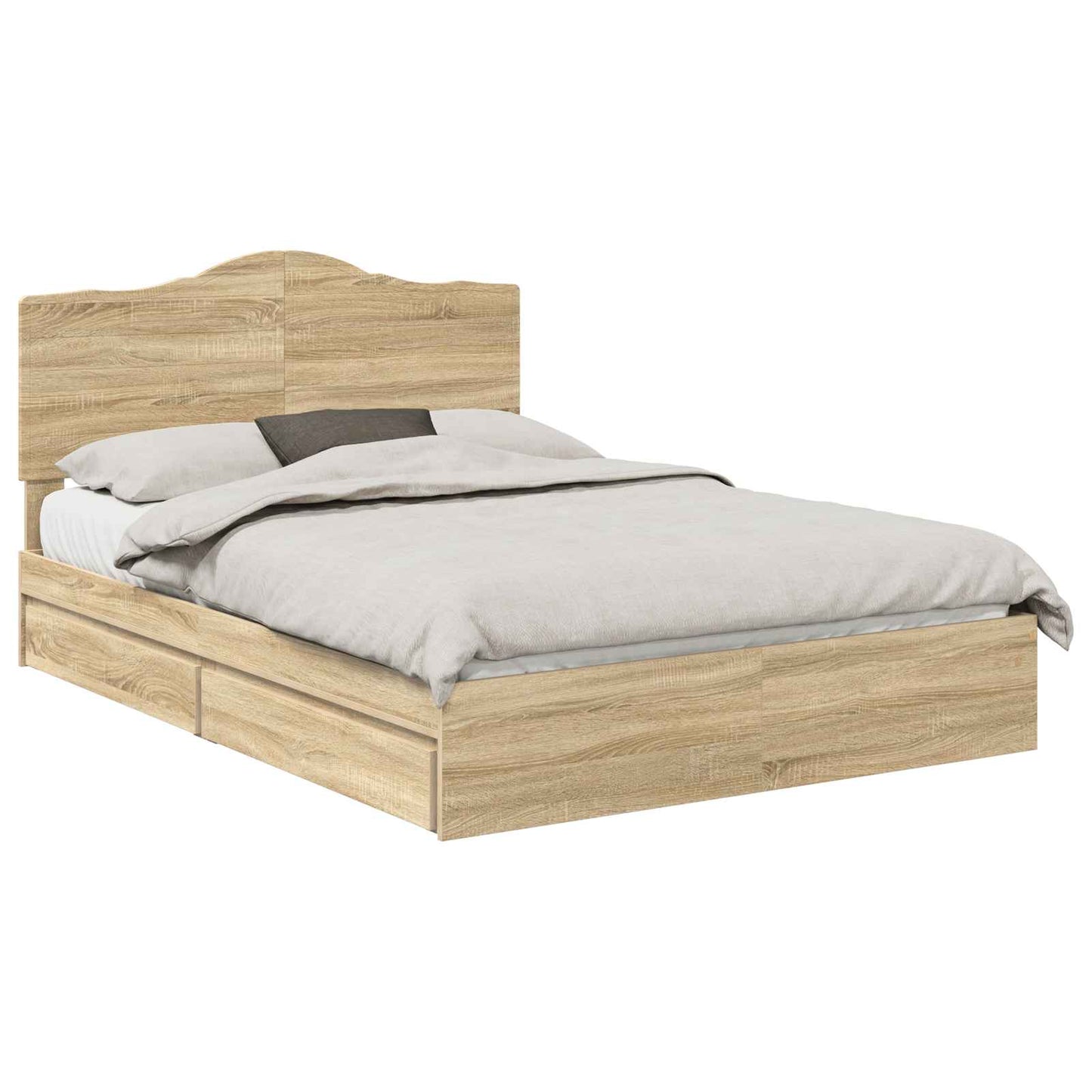 Storage Bed with Drawer Sonoma Oak 140 x 190 cm Engineered Wood