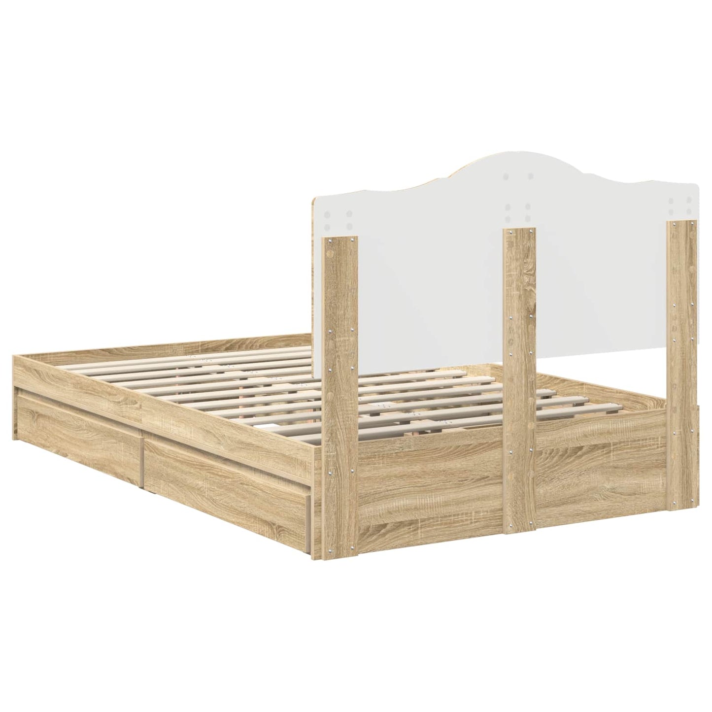 Storage Bed with Drawer Sonoma Oak 120 x 200 cm Engineered Wood