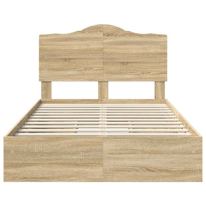 Storage Bed with Drawer Sonoma Oak 120 x 200 cm Engineered Wood