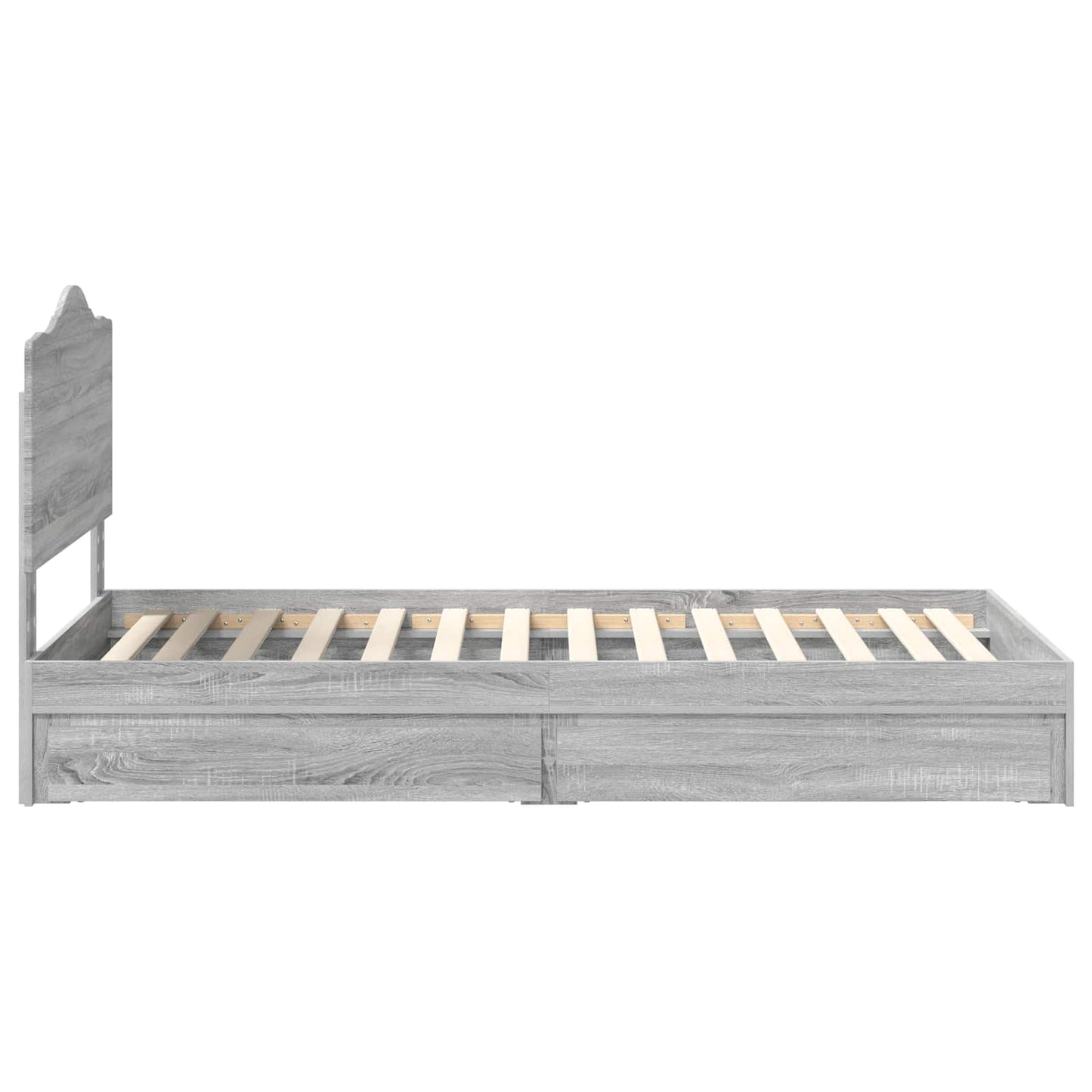 Storage Bed Grey Sonoma 100 x 200 cm Engineered Wood
