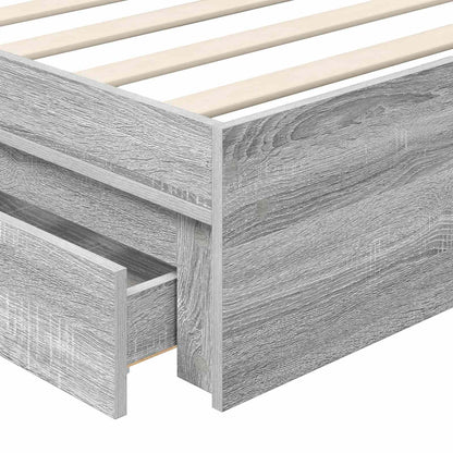Storage Bed with Drawer Grey Sonoma 90 x 200 cm Engineered Wood