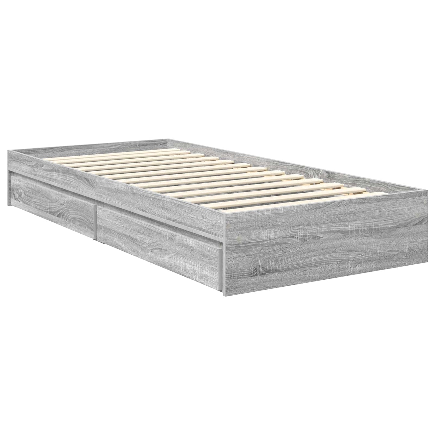 Storage Bed with Drawer Grey Sonoma 90 x 200 cm Engineered Wood
