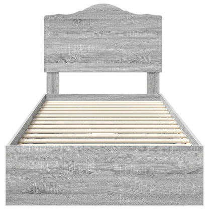 Storage Bed with Drawer Grey Sonoma 90 x 200 cm Engineered Wood