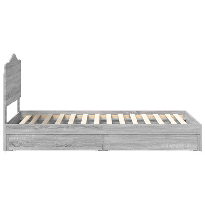 Storage Bed with Drawer Grey Sonoma 90 x 200 cm Engineered Wood