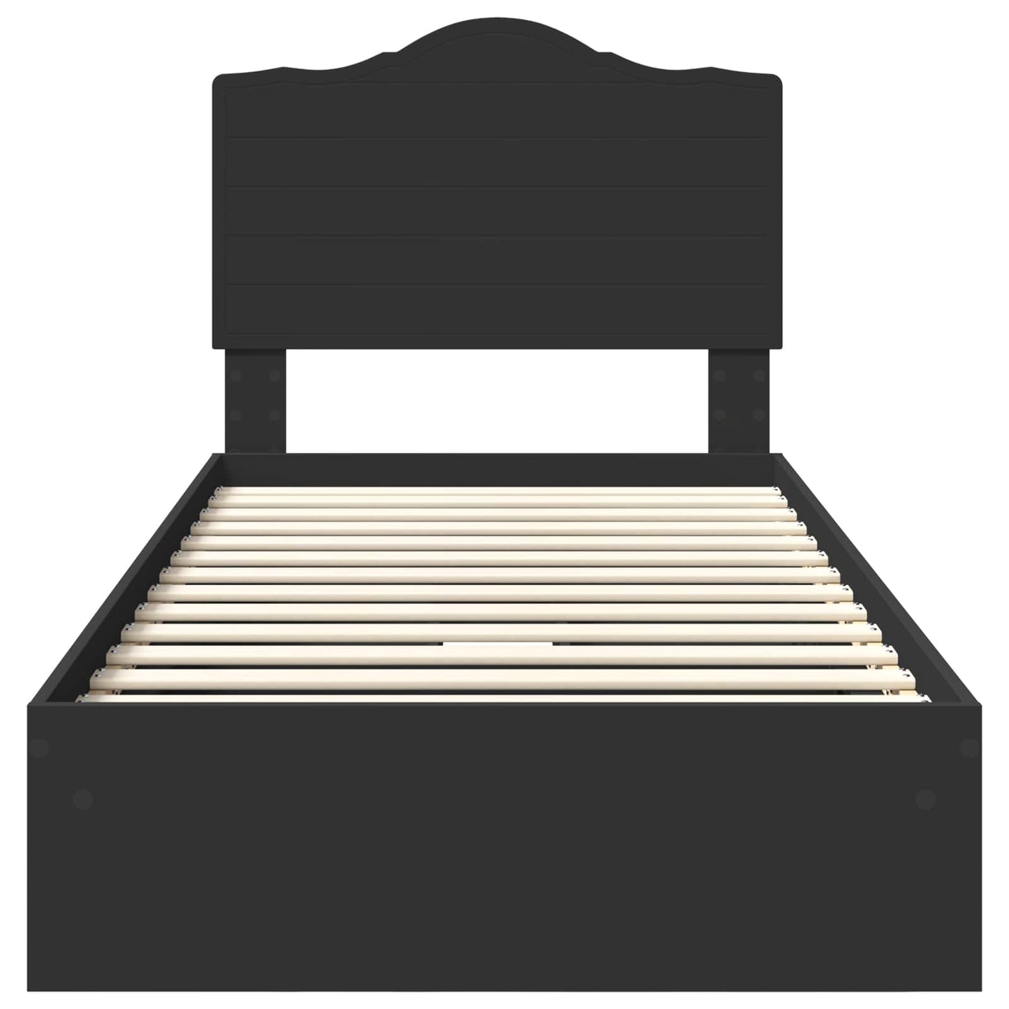 Storage Bed with Headboard Black 90 x 190 cm Engineered Wood
