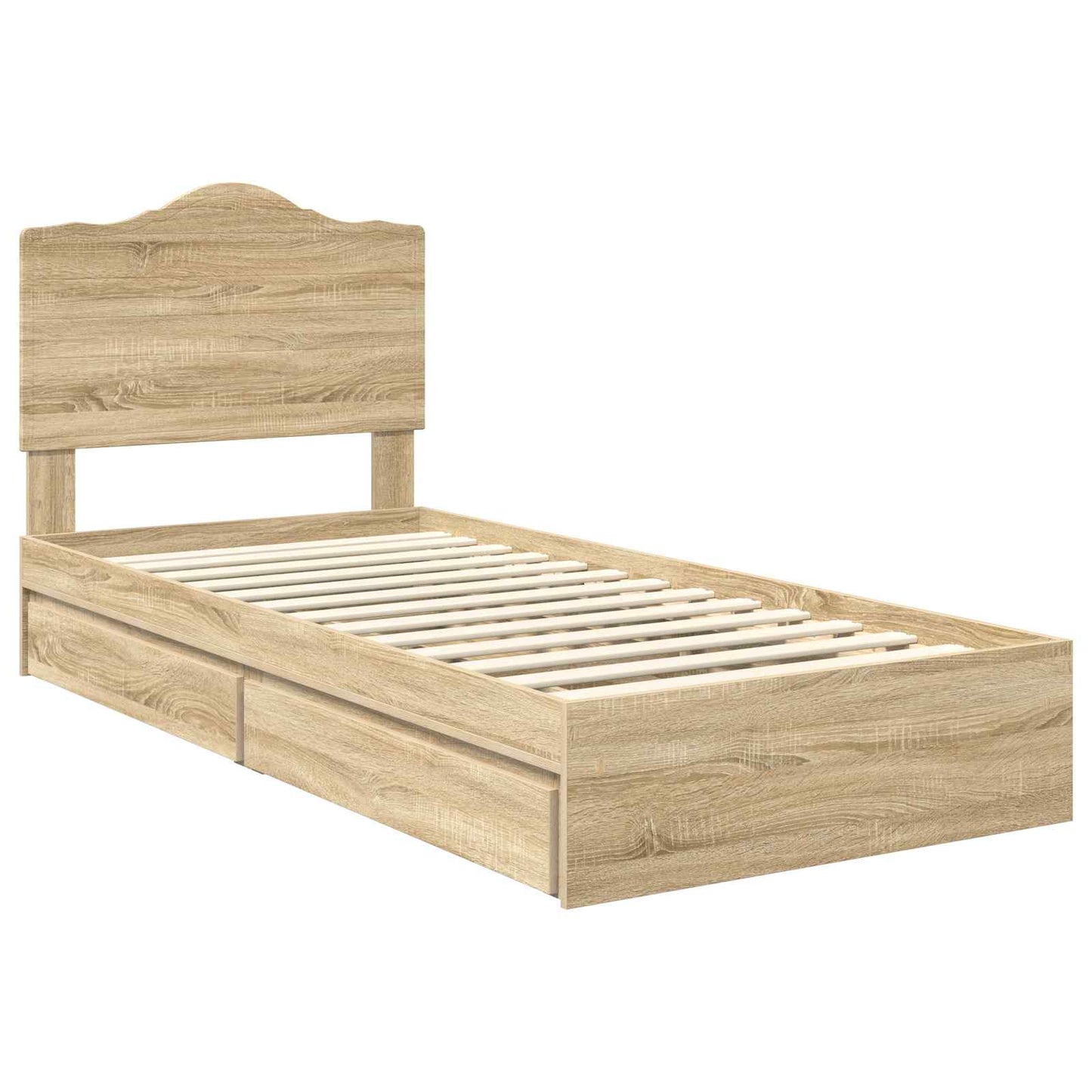 Storage Bed with Drawer Sonoma Oak 90 x 190 cm Engineered Wood