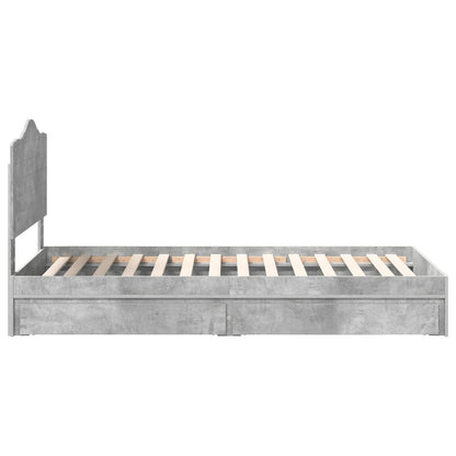 Storage Bed Concrete Grey 90 x 190 cm Engineered Wood