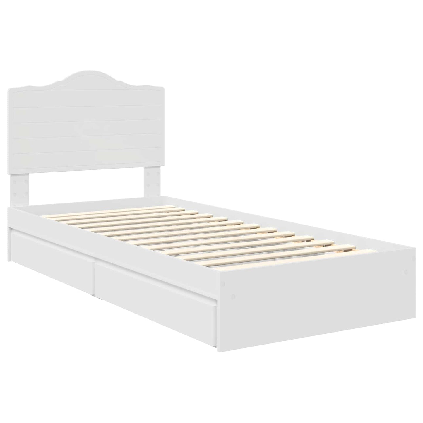 Storage Bed with Drawer White 70 x 190 cm Engineered Wood