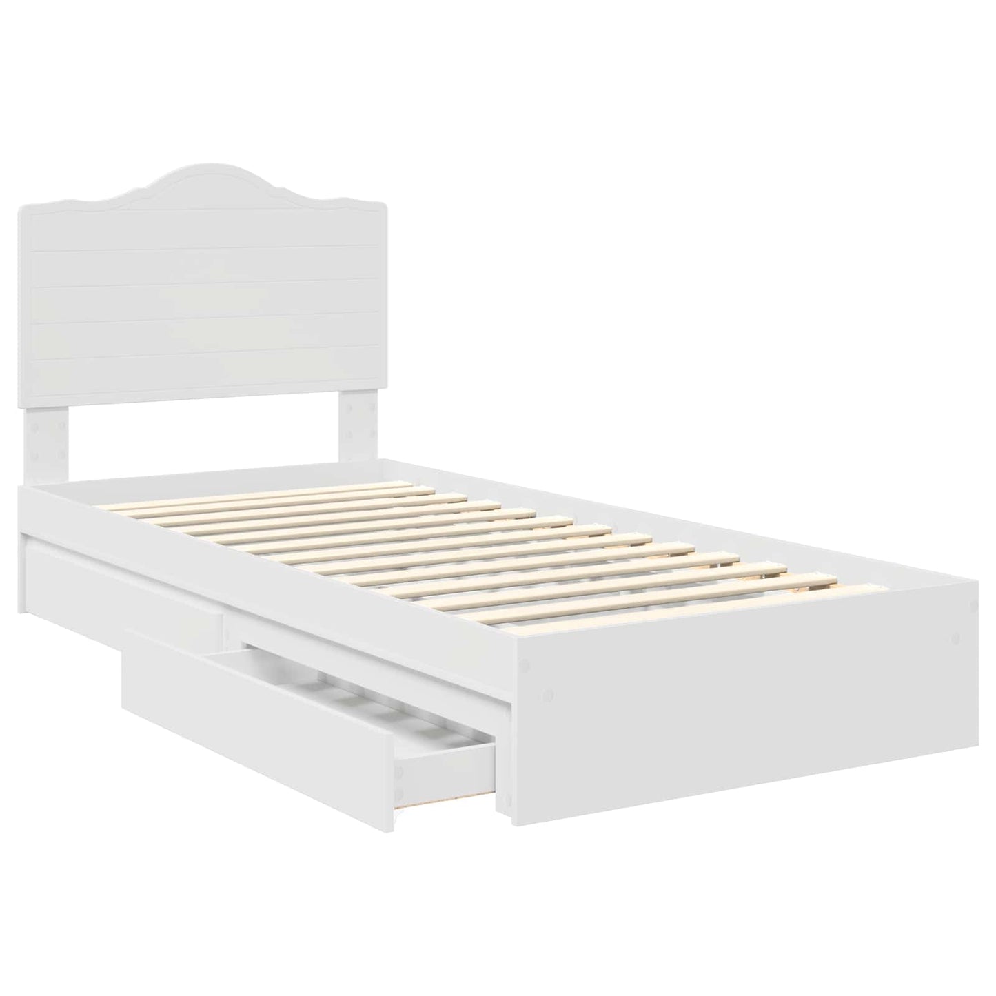 Storage Bed with Drawer White 70 x 190 cm Engineered Wood