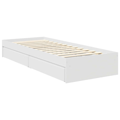 Storage Bed with Drawer White 70 x 190 cm Engineered Wood