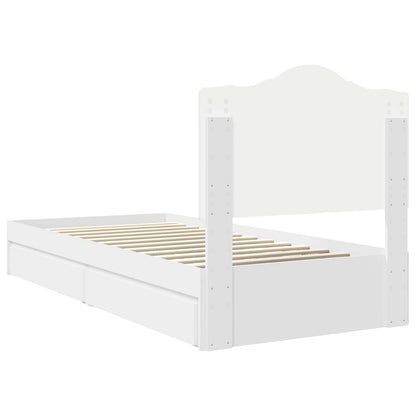 Storage Bed with Drawer White 70 x 190 cm Engineered Wood