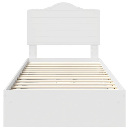 Storage Bed with Drawer White 70 x 190 cm Engineered Wood
