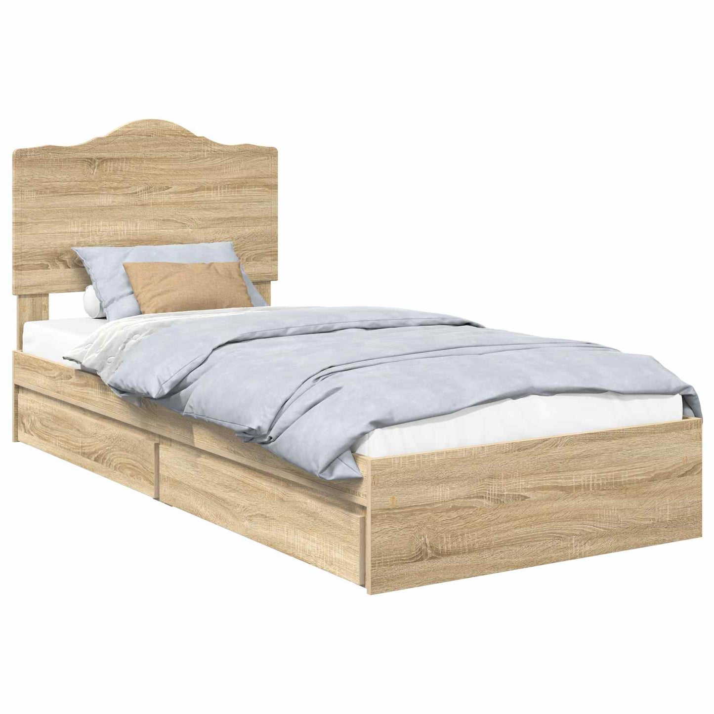 Storage Bed with Drawer Sonoma Oak 70 x 190 cm Engineered Wood