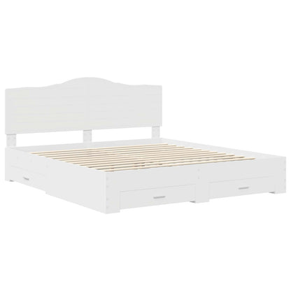 Bed Frame with Headboard White 180 x 200 cm Engineered Wood