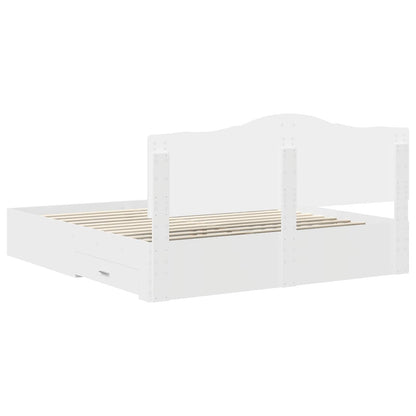 Bed Frame with Headboard White 180 x 200 cm Engineered Wood