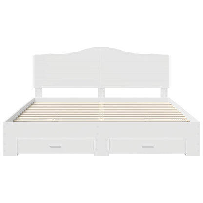 Bed Frame with Headboard White 180 x 200 cm Engineered Wood