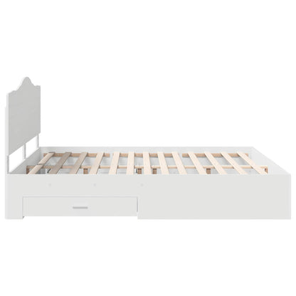 Bed Frame with Headboard White 180 x 200 cm Engineered Wood