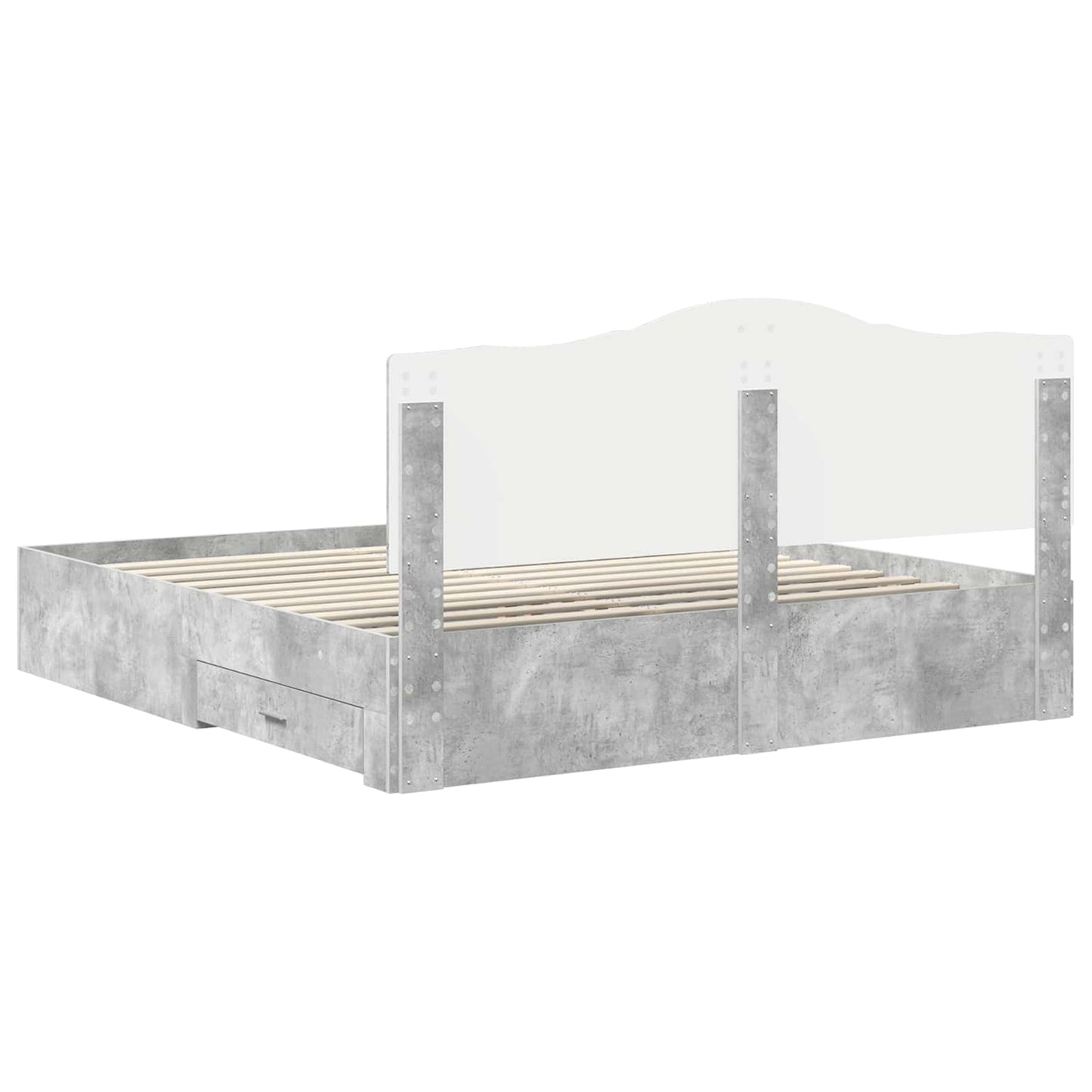Bed Frame Concrete Grey 180 x 200 cm Engineered Wood