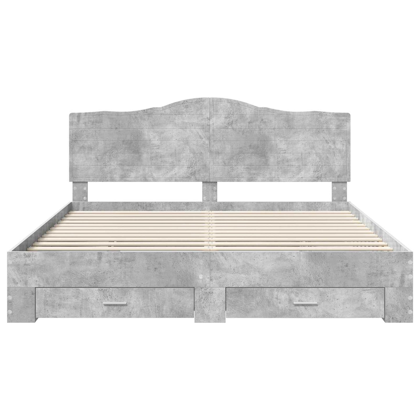 Bed Frame Concrete Grey 180 x 200 cm Engineered Wood