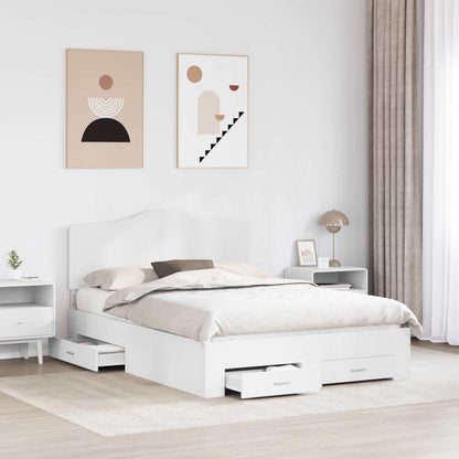 Bed Frame with Headboard White 160 x 200 cm Engineered Wood
