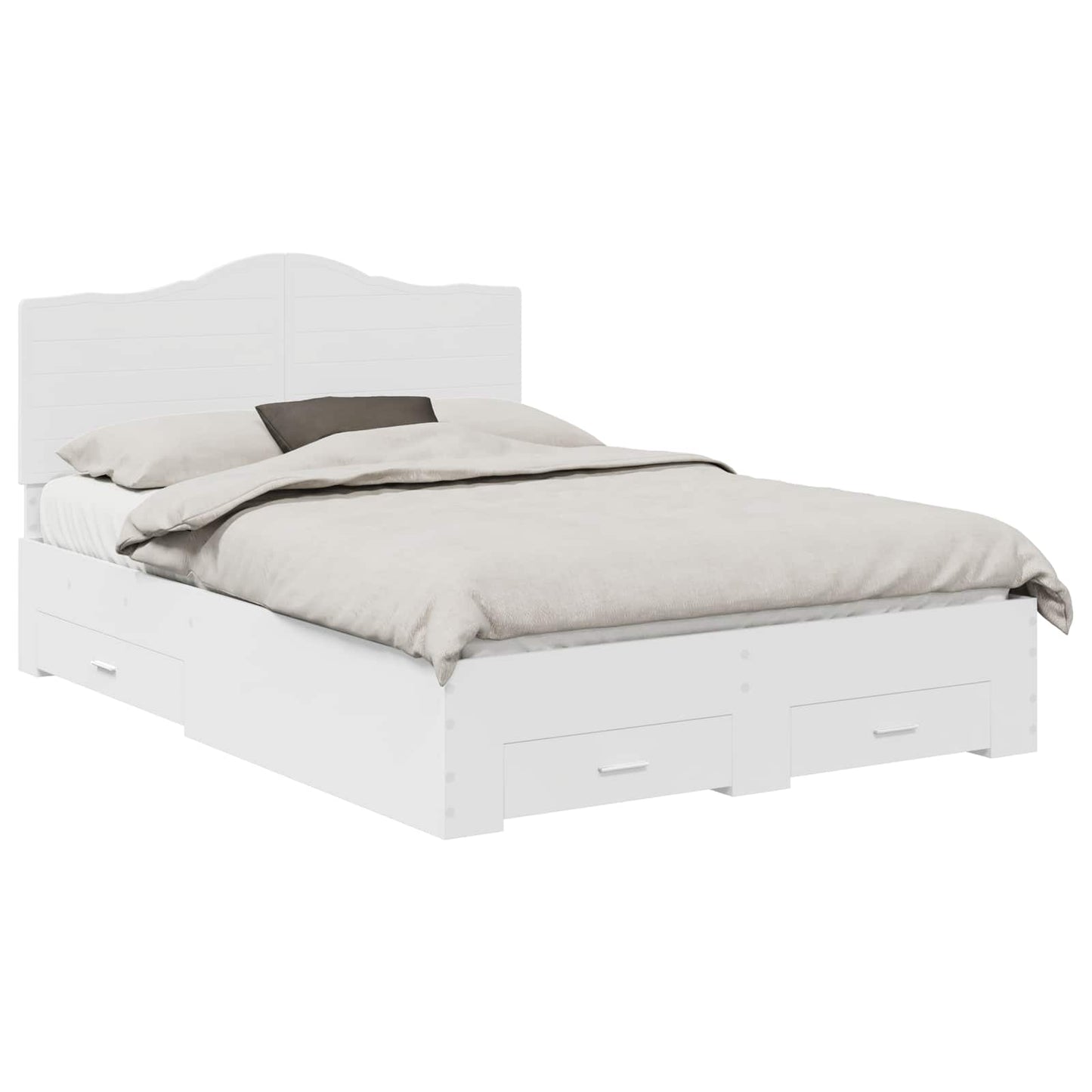Bed Frame with Headboard White 160 x 200 cm Engineered Wood