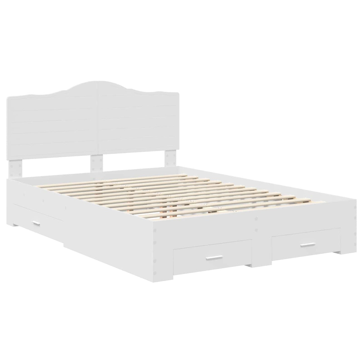 Bed Frame with Headboard White 160 x 200 cm Engineered Wood