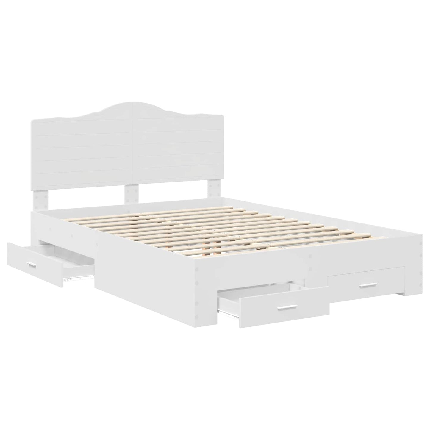 Bed Frame with Headboard White 160 x 200 cm Engineered Wood