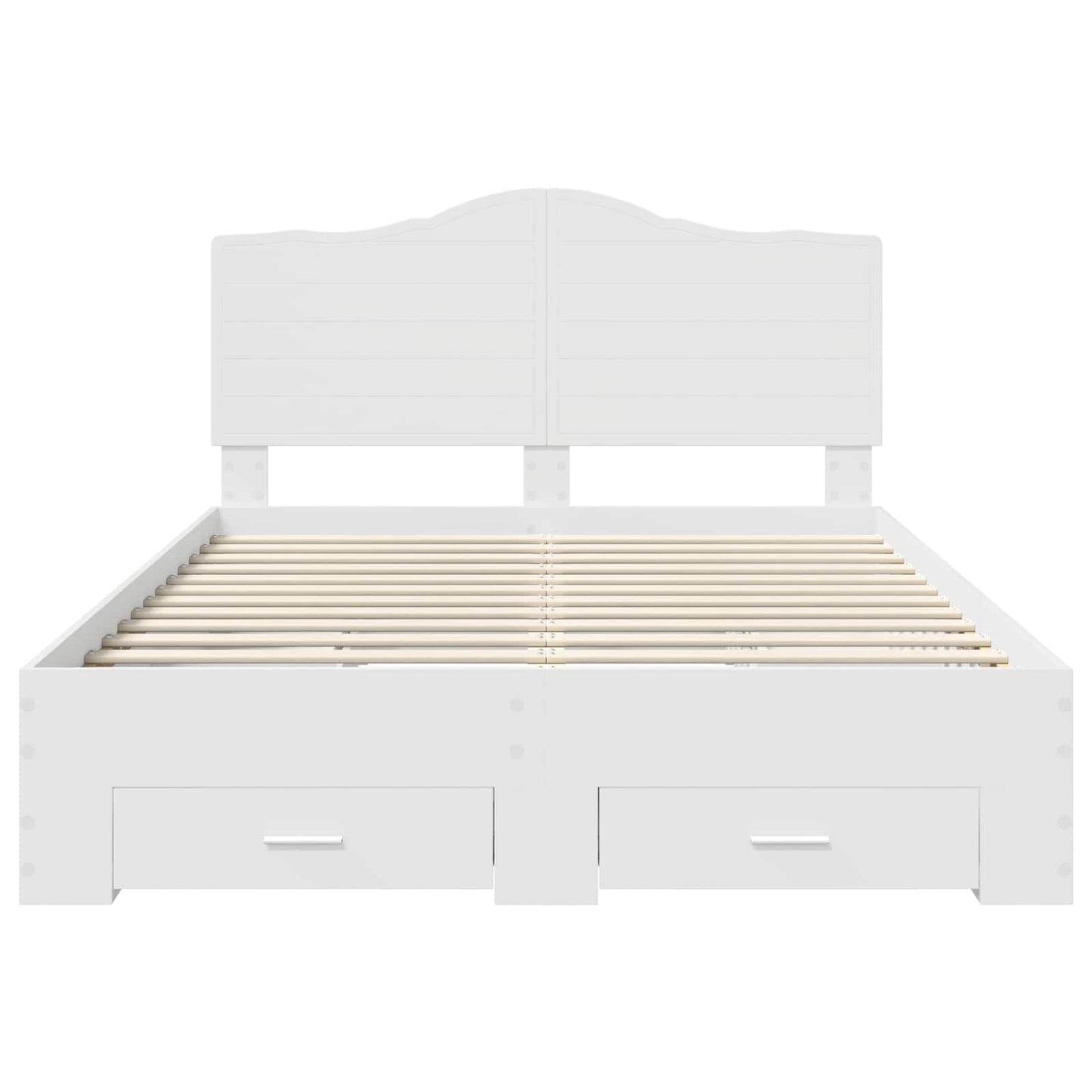 Bed Frame with Headboard White 160 x 200 cm Engineered Wood