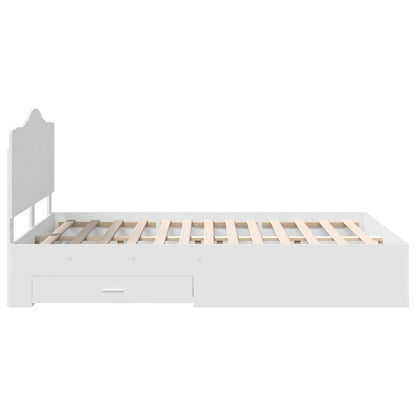 Bed Frame with Headboard White 160 x 200 cm Engineered Wood