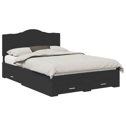 Bed Frame with Headboard Black 160 x 200 cm Engineered Wood