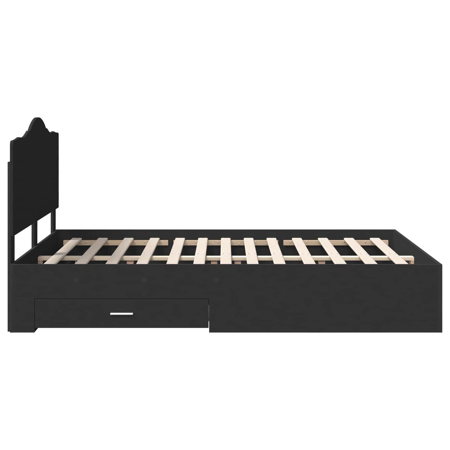 Bed Frame with Headboard Black 160 x 200 cm Engineered Wood