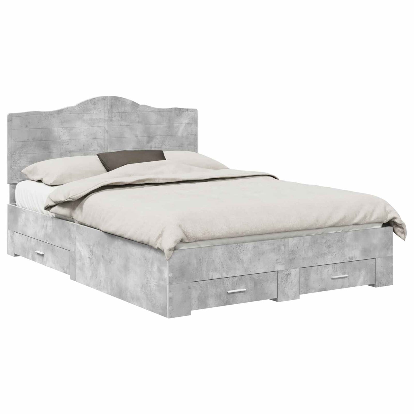Bed Frame Concrete Grey 160 x 200 cm Engineered Wood