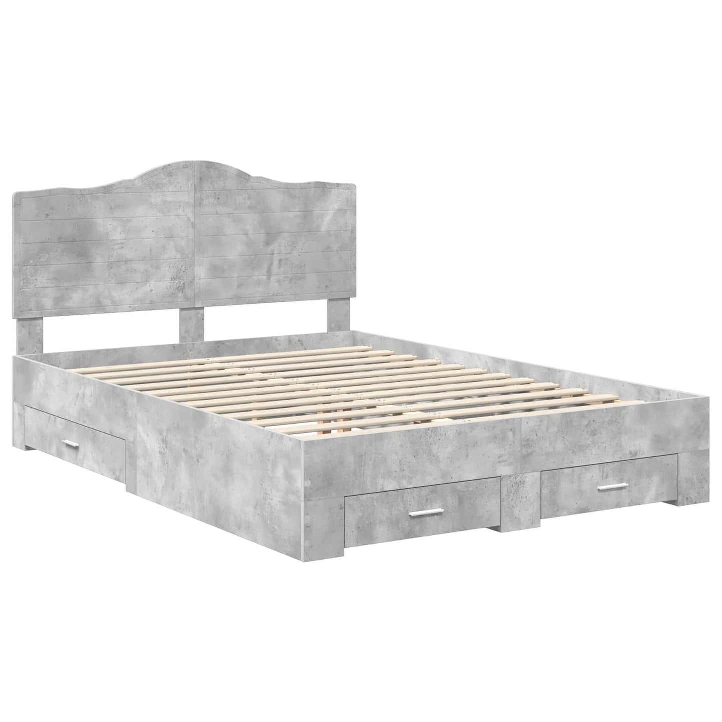 Bed Frame Concrete Grey 160 x 200 cm Engineered Wood