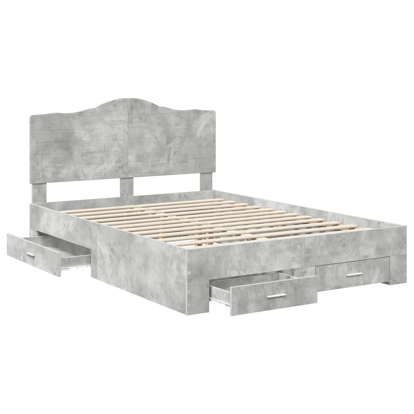 Bed Frame Concrete Grey 160 x 200 cm Engineered Wood