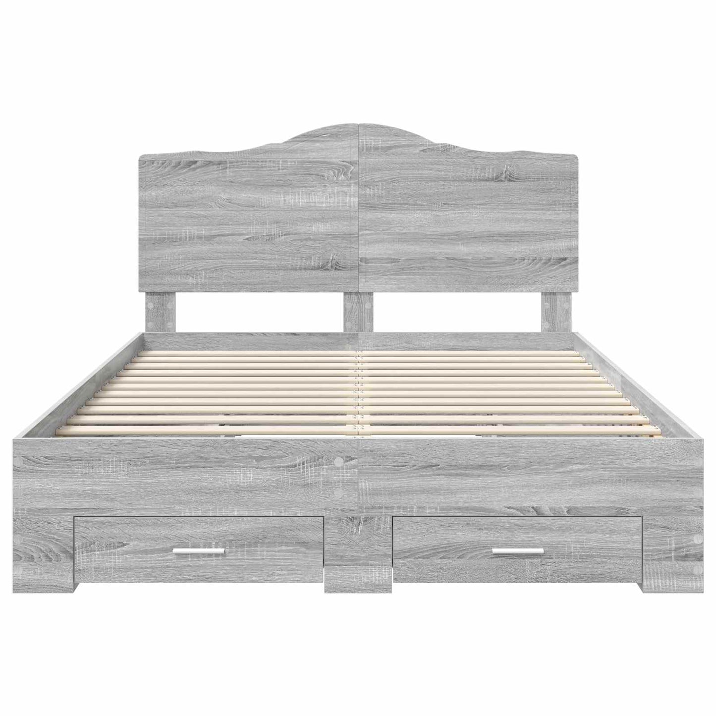 Bed Frame with Drawer Grey Sonoma 160 x 200 cm Engineered Wood