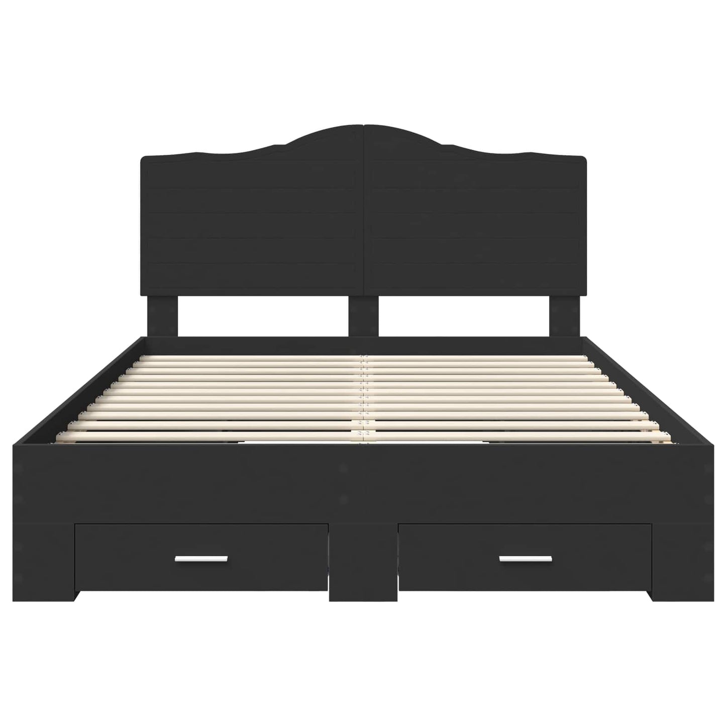 Bed Frame with Headboard Black 150 x 200 cm Engineered Wood