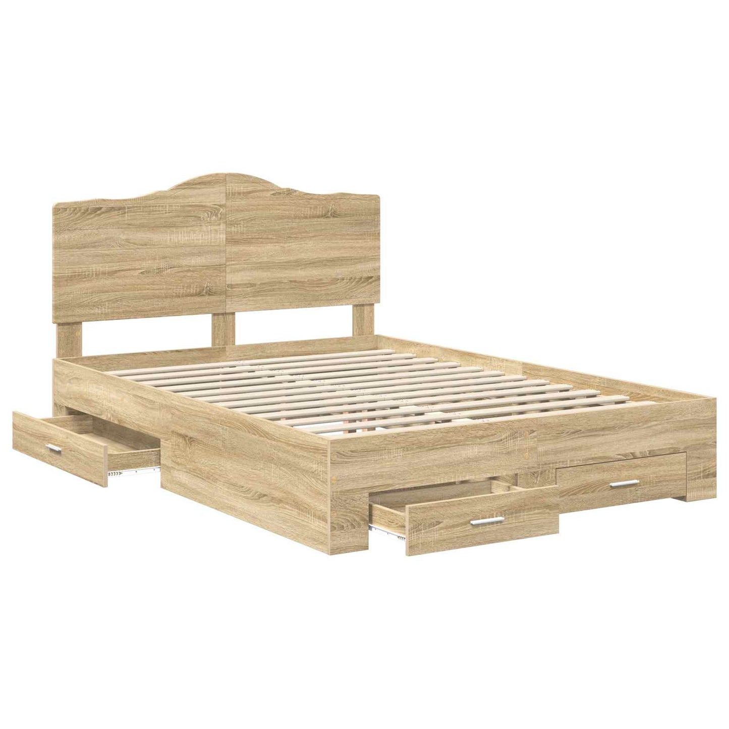 Bed Frame with Drawer Sonoma Oak 150 x 200 cm Engineered Wood