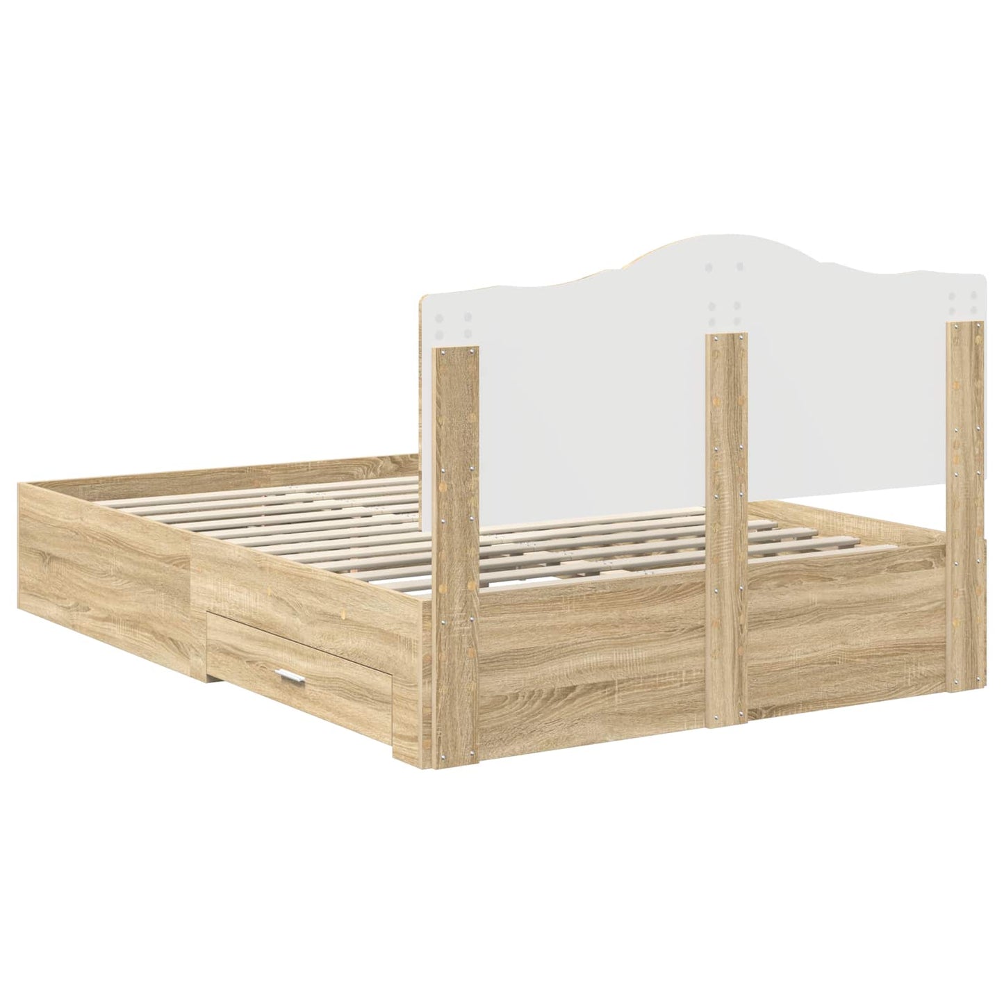 Bed Frame with Drawer Sonoma Oak 150 x 200 cm Engineered Wood