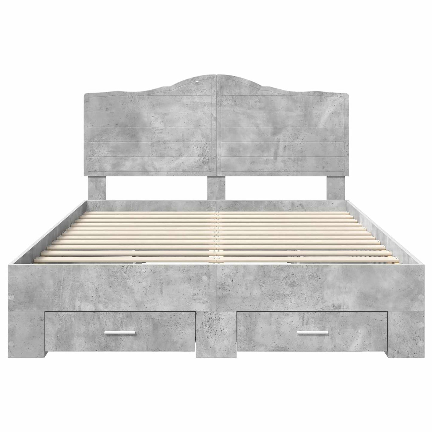 Bed Frame Concrete Grey 150 x 200 cm Engineered Wood