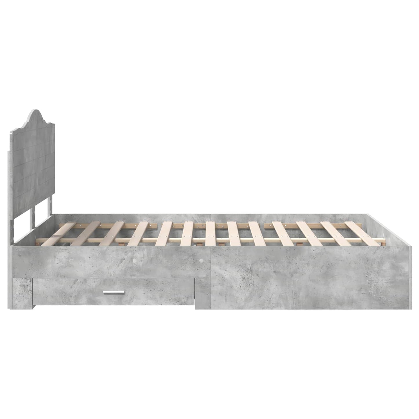 Bed Frame Concrete Grey 140 x 190 cm Engineered Wood