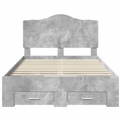 Bed Frame Concrete Grey 120 x 200 cm Engineered Wood