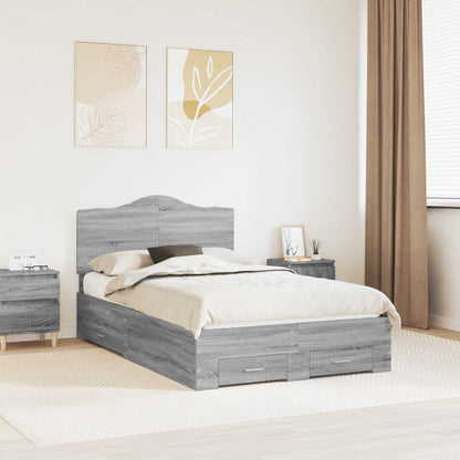Bed Frame with Drawer Grey Sonoma 120 x 200 cm Engineered Wood