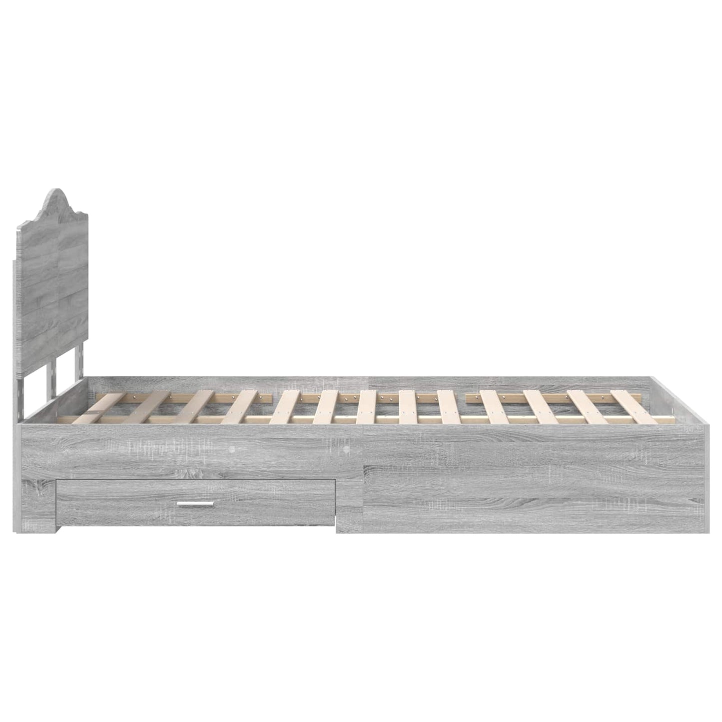 Bed Frame with Drawer Grey Sonoma 120 x 200 cm Engineered Wood