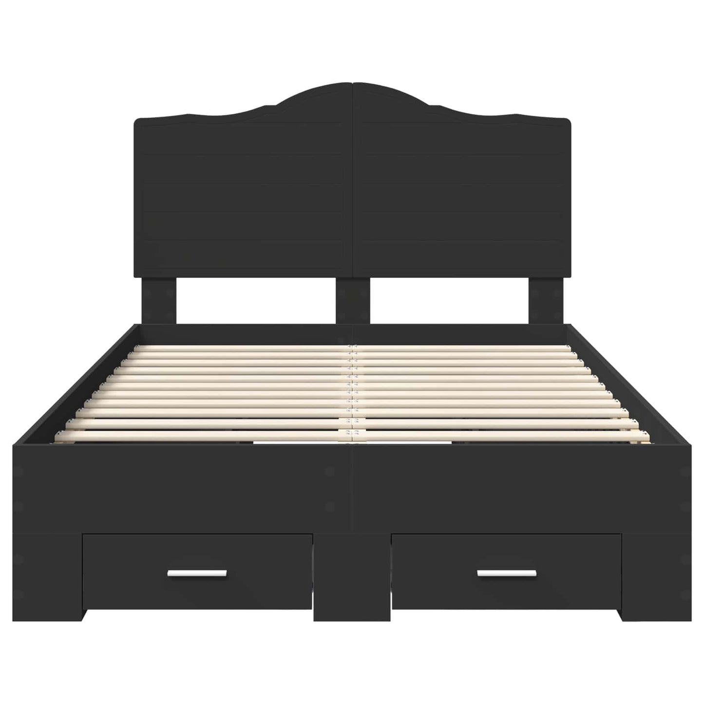 Bed Frame with Headboard Black 120 x 190 cm Engineered Wood