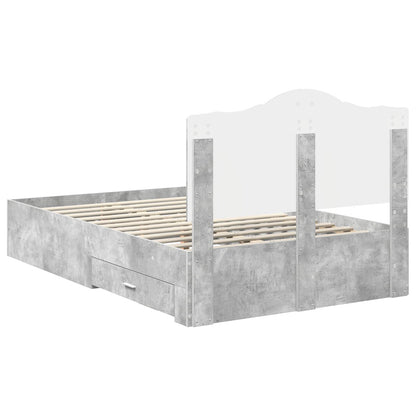 Bed Frame Concrete Grey 120 x 190 cm Engineered Wood