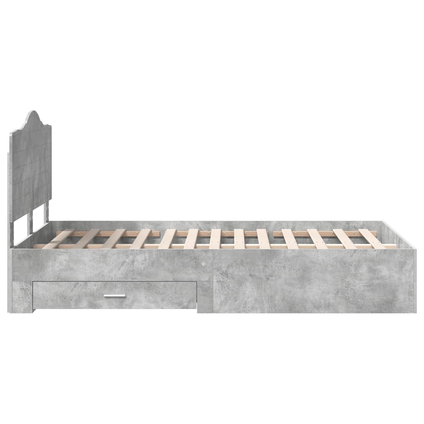 Bed Frame Concrete Grey 120 x 190 cm Engineered Wood