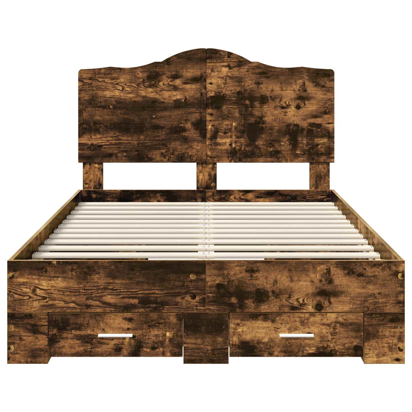 Bed Frame with Drawer Smoked Oak 120 x 190 cm Engineered Wood