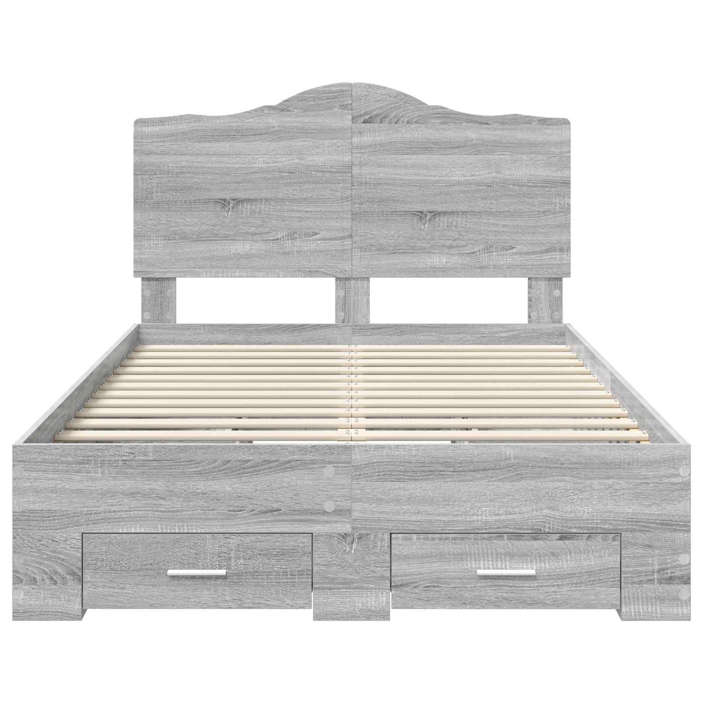 Bed Frame with Drawer Grey Sonoma 120 x 190 cm Engineered Wood