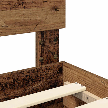 Bed Frame with Headboard Old Wood 120 x 190 cm Engineered Wood